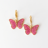 Deilephila Pink Glitter Butterfly Hoop Earrings earrings Angelina Natalie 