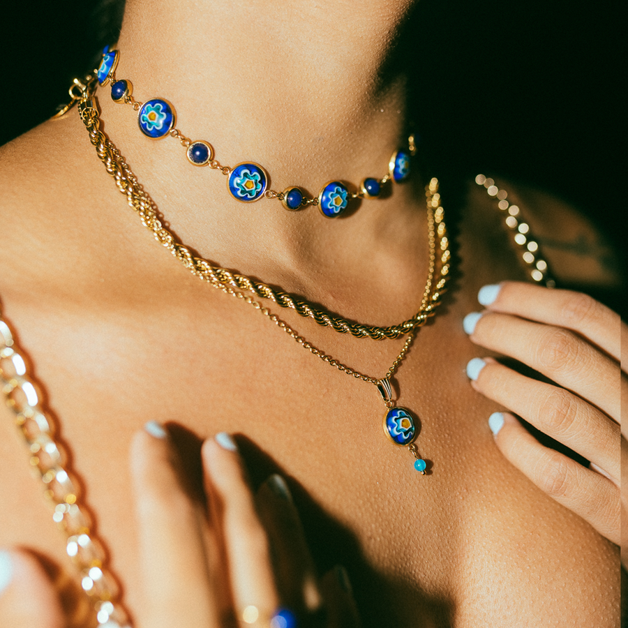 Gianni Twisted Rope Chain Necklace in Gold