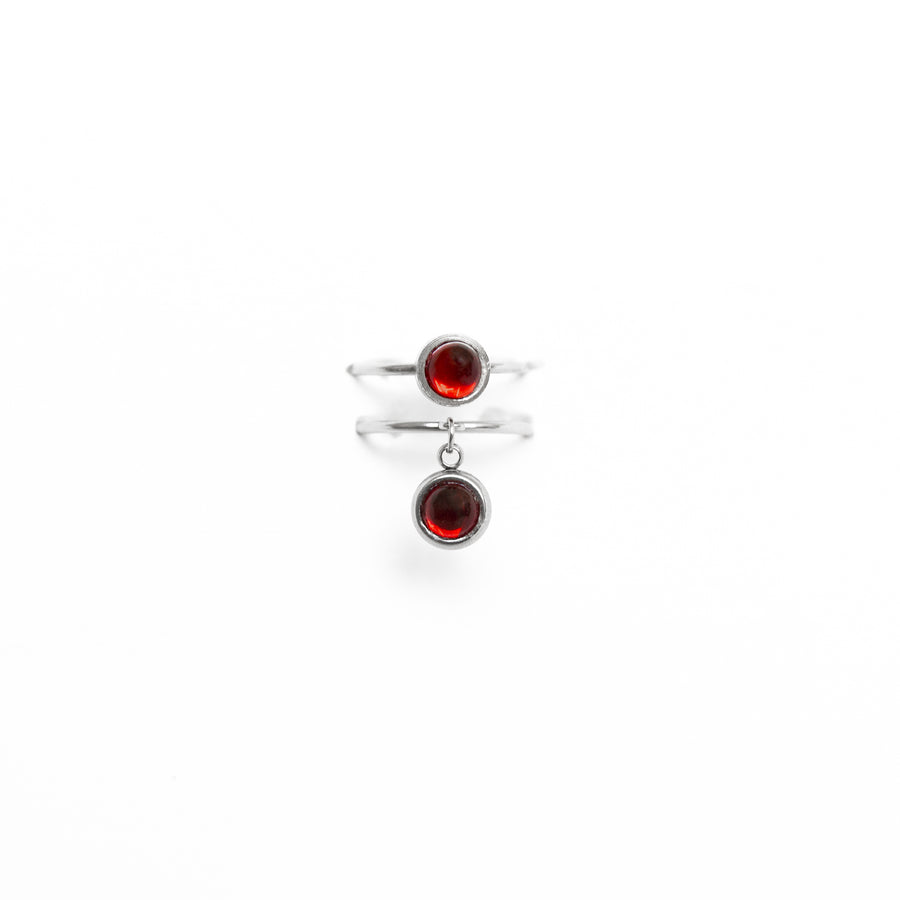 Heartbreaker Ruby Ring Set in Silver