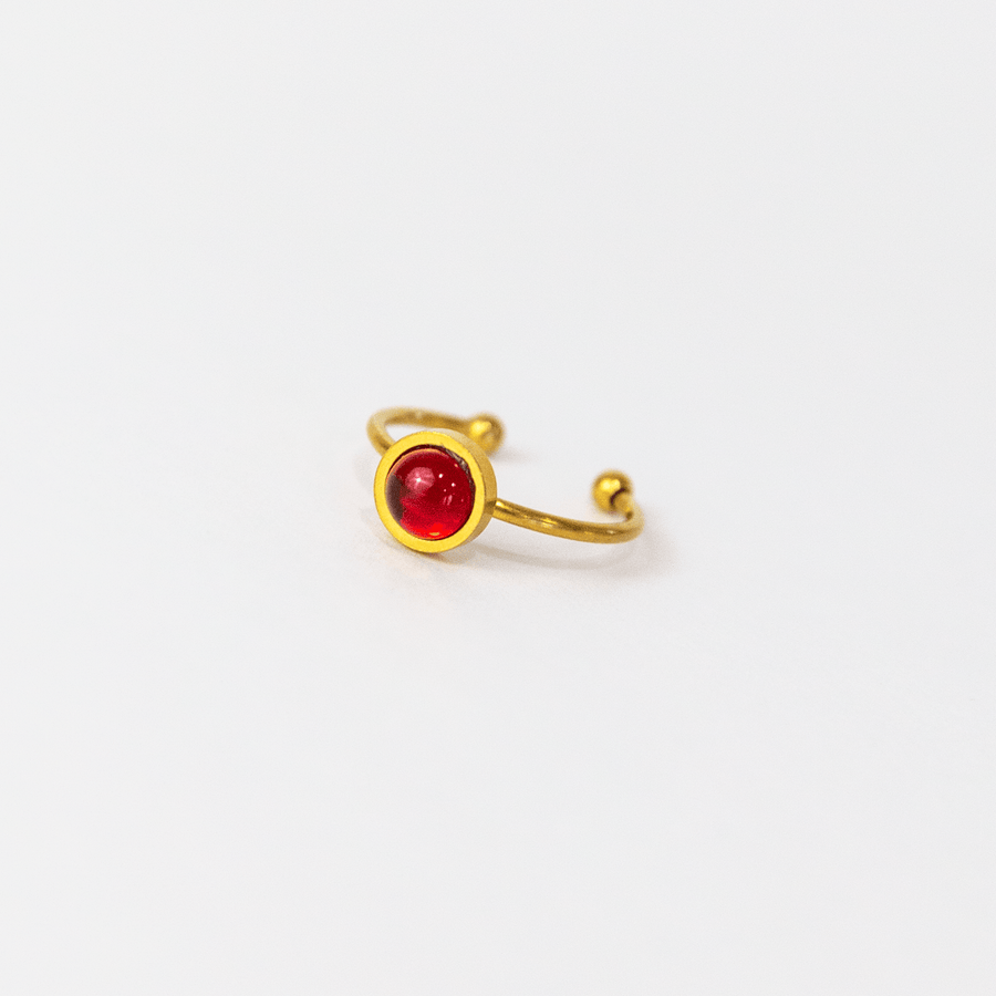 Scarlet Red Foiled Ruby Stone Ring ring Angelina Natalie 