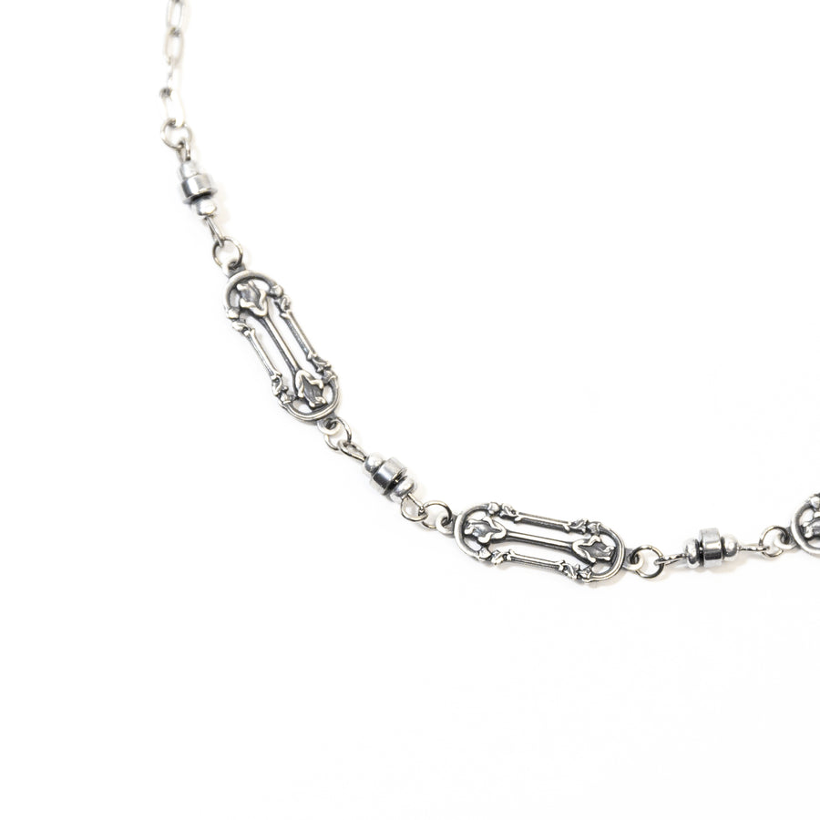Gothic Filigree Link Choker in Antique Silver